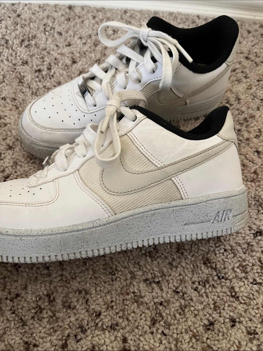 Nike Air Force 1 Crater Next Nature Boys White Sneakers Size 5 Big Boy - Picture 4 of 9